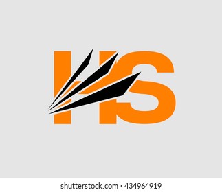 HS Logo. Vector Graphic Branding Letter Element
