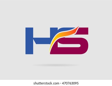 HS Logo. Vector Graphic Branding Letter Element
