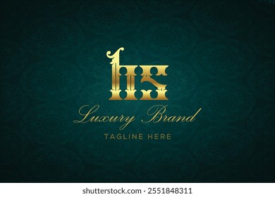 HS LUXURY LETTER LOGO DESIGN. It is a luxury letter monogram logo, this logo is made by combining two letters