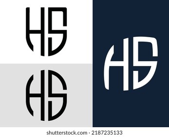 HS modern initial letter logo design vector bundle. It will be suitable for which company or brand name start those initial.