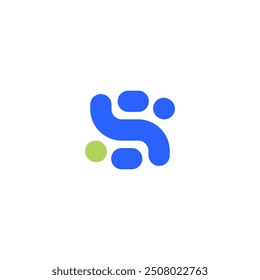 HS Monogram with Bold Circular Swipe Logo Design Vector