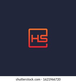 HS monogram logo inside square shape