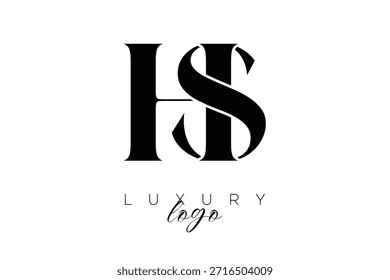 HS Serif Letter Monogram Typography Logo for Elegant Premium Branding Identity