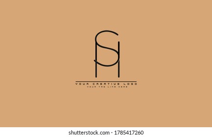 HS SH abstract vector logo monogram template