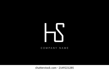 Monograma del logotipo de las letras del alfabeto SA, SH
