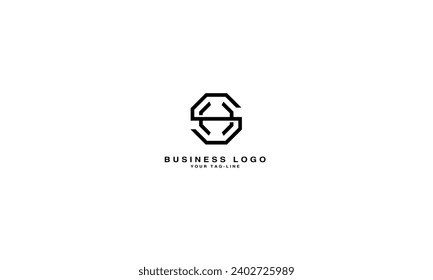 Monograma del logotipo de las letras abstractas HS, SH, H, S