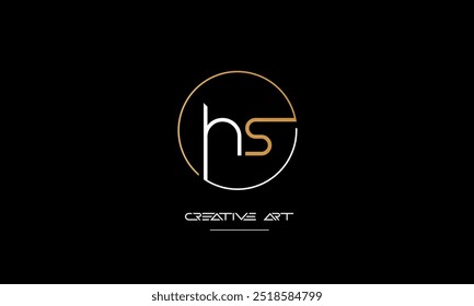 Monograma del logotipo de las letras abstractas de HS, SH, H, S