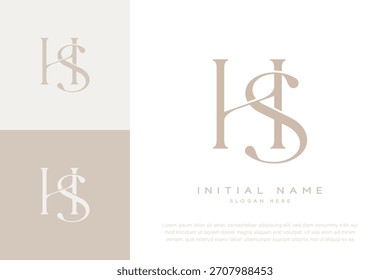 HS SH Anfangsbuchstabe Handschrift und Luxus-Logo