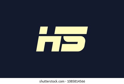 HS SH Letter Initial Logo Design Template