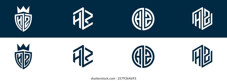 HS SH letter logo set design