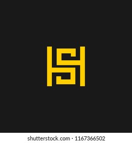 HS or SH logo designed with letter H S in vector format.
