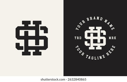 HS, SH monogram logo design, logo initial for clothing, apparel, brand and corporate