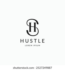 Monograma HS o SH Ilustración vectorial de diseño de logotipo elegante mínimo