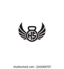 HS simple fitness gym concept in high quality professional design that will print well across any print media