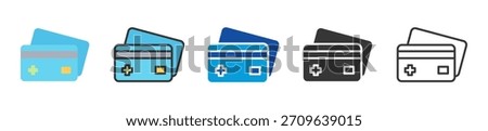 hsa debit card icon set multi style various collection