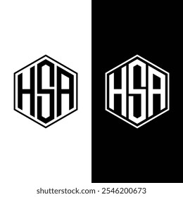 HSA letter initial logo design template vector illustration
