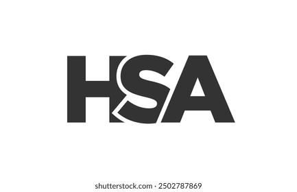 HSA logo design template with strong and modern bold text. Initial based vector logotype featuring simple and minimal typography. Trendy company identity ideal for businesses brand presence.