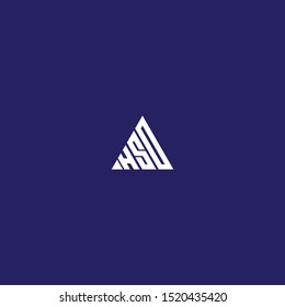 hsd  initial triangle logo vector modern