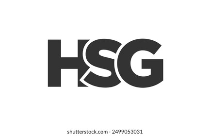 HSG logo design template with strong and modern bold text. Initial based vector logotype featuring simple and minimal typography. Trendy company identity ideal for businesses brand presence.