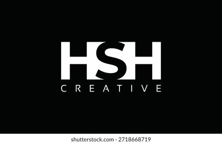 HSH letters Logo with negative space design. Letter with geometric typography. Creative Vector Illustration with letters.