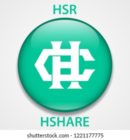 Hshare Coin cryptocurrency blockchain icon. Virtual electronic, internet money or cryptocoin symbol, logo