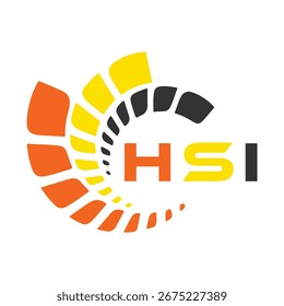 Diseño de carta HSI. Diseño de logotipo de tecnología de letras HSI. Diseño de logo HSI Monogram para un emprendedor y negocio.