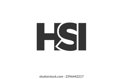 HSI logo design template with strong and modern bold text. Initial based vector logotype featuring simple and minimal typography. Trendy company identity ideal for businesses brand presence.