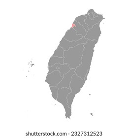 Hsinchu city county map, county of the Republic of China, Taiwan. Vector illustration.