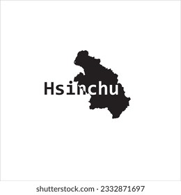 Hsinchu map and black lettering design on white background