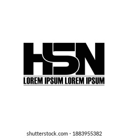 HSN letter monogram logo design vector
