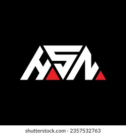 HSN triangle letter logo design with triangle shape. HSN triangle logo design monogram. HSN triangle vector logo template with red color. HSN triangular logo Simple, Elegant, and Luxurious design.