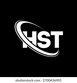 Logotipo do HST. Carta HST. Design do logotipo da letra HST. Logotipo HST inicial ligado com círculo e logotipo monograma maiúsculo. Tipografia HST para marca de tecnologia, negócios e imóveis.