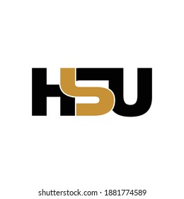 vector de diseño de logotipo de monograma de la carta de HSU