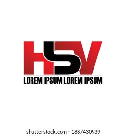 HSV letter monogram logo design vector