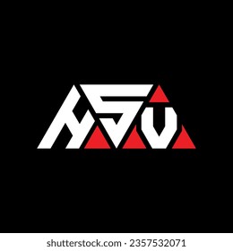 HSV triangle letter logo design with triangle shape. HSV triangle logo design monogram. HSV triangle vector logo template with red color. HSV triangular logo Simple, Elegant, and Luxurious design.