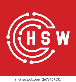 Design da letra HSW. Projeto do logotipo da tecnologia da carta HSW. HSW Monogram design logotipo para um empresário e empresa.