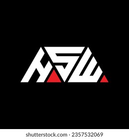 Diseño del logotipo de la letra del triángulo HSW con forma de triángulo. Monograma de diseño del logotipo del triángulo HSW. Plantilla de logotipo vectorial de triángulo HSW con color rojo. Logotipo triangular HSW Diseño sencillo, elegante y lujoso.
