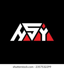 HSY triangle letter logo design with triangle shape. HSY triangle logo design monogram. HSY triangle vector logo template with red color. HSY triangular logo Simple, Elegant, and Luxurious design.