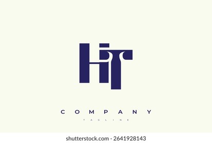 HT Abstract Geometric Logo Design. Modern and elegant logo design with simplistic typography elements, showcasing branding excellence.