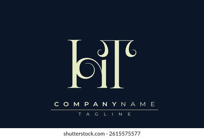 HT abstract Logo. Elegantly Designed Minimalist Monogram Logo with Stylish Lettering. Sophisticated and sleek minimalist monogram showcasing unique lettering design.