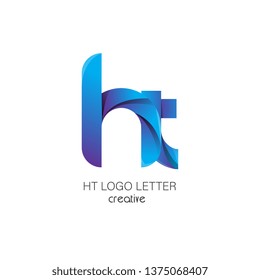 ht circle lowercase design of alphabet letter combination with infinity suitable as a logo for a company or business - Vector