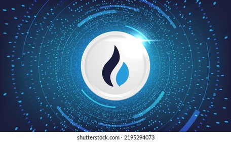 Fondo del banner del concepto criptodivisa de la moneda de alta velocidad.