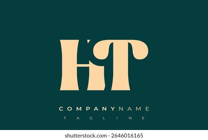 HT Creative Abstract Typography Logo Design. Elegant logo combining bold typography and creative shapes, ideal for branding and identity solutions.