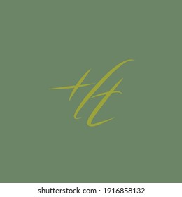 Hübsches grünes Logo auf handgeschriebenem Hintergrund