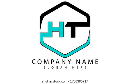 HT Initial capital letter logo vector illustration.