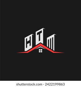 HT Initial Construction Real Estate Home Logo Design Vector