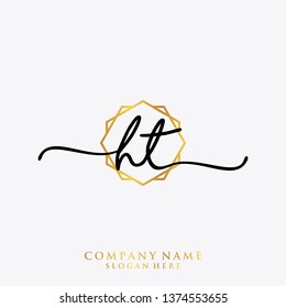 HT Initial handwriting logo template