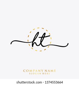 HT Initial handwriting logo template