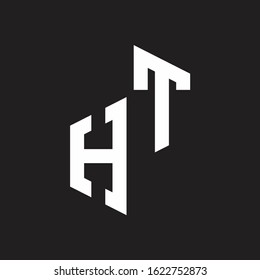HT Initial Letters logo monogram with up to down style