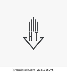 HT initials Real Estate Logo stock illustration. Logo vector